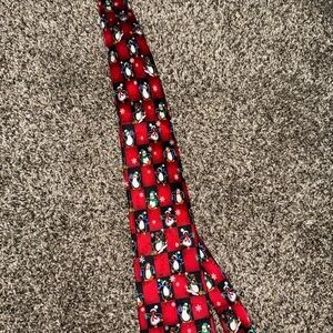 Festive‎ Red Penguin Tie